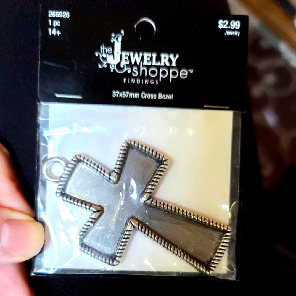 Jewelry making supplies 2x pendants cross & girl on swing